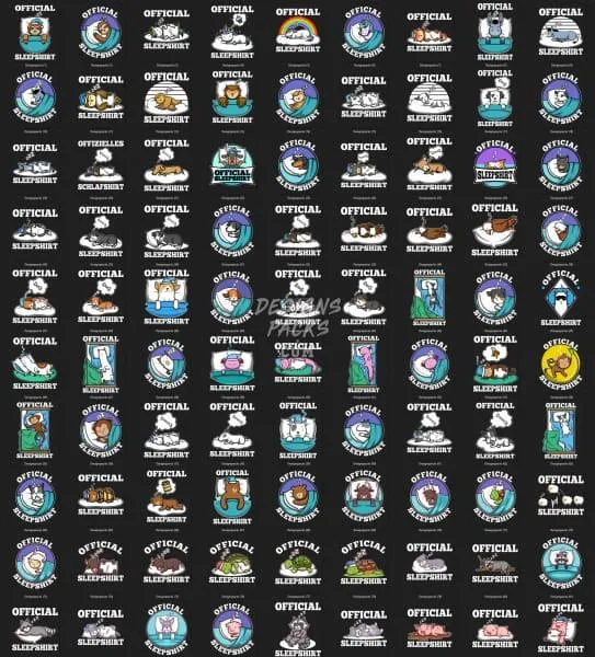 159 Kids Animals Sleep Shirts Designs Bundle PNG