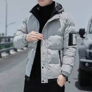 2023 New Autumn Men's Casual Hooded Cotton Coat Fashion Trend Long sleeved Cotton Coat Comfortable and Warm Coat