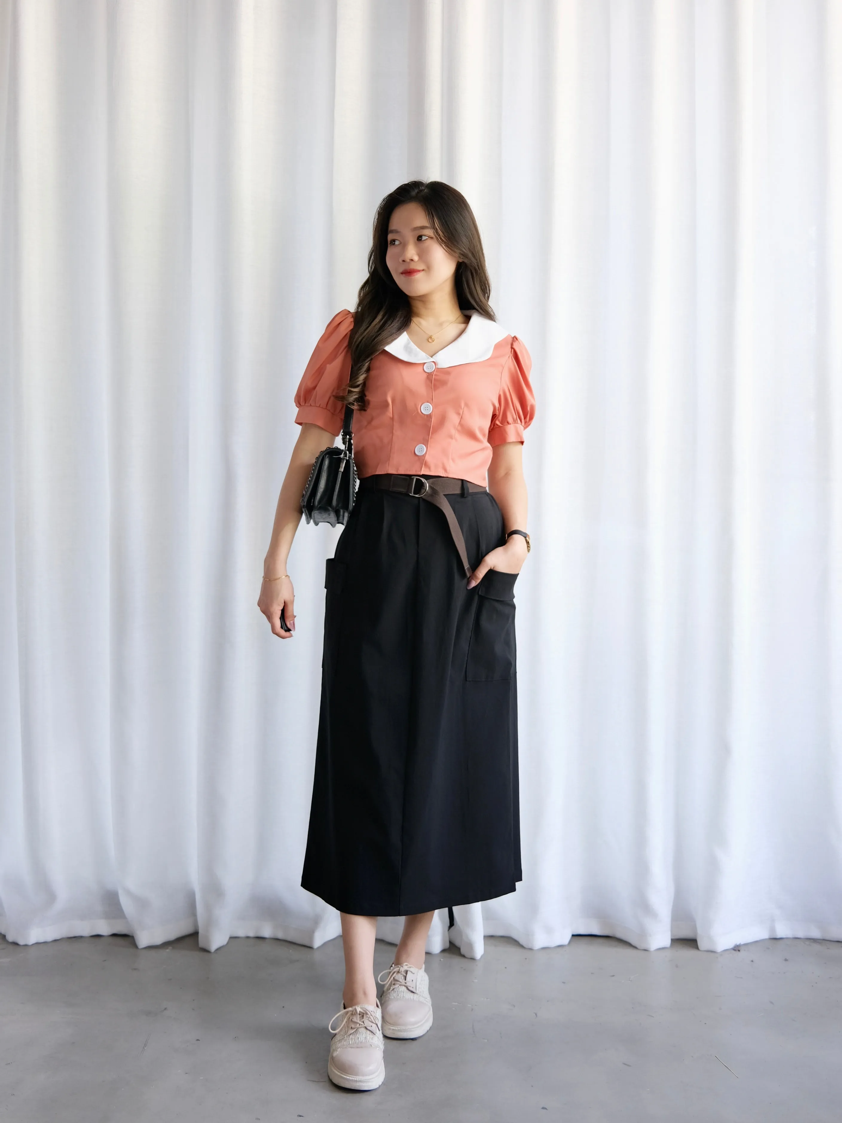 ACEWIN Belted Cargo Maxi Skirt (Free Size) 601301