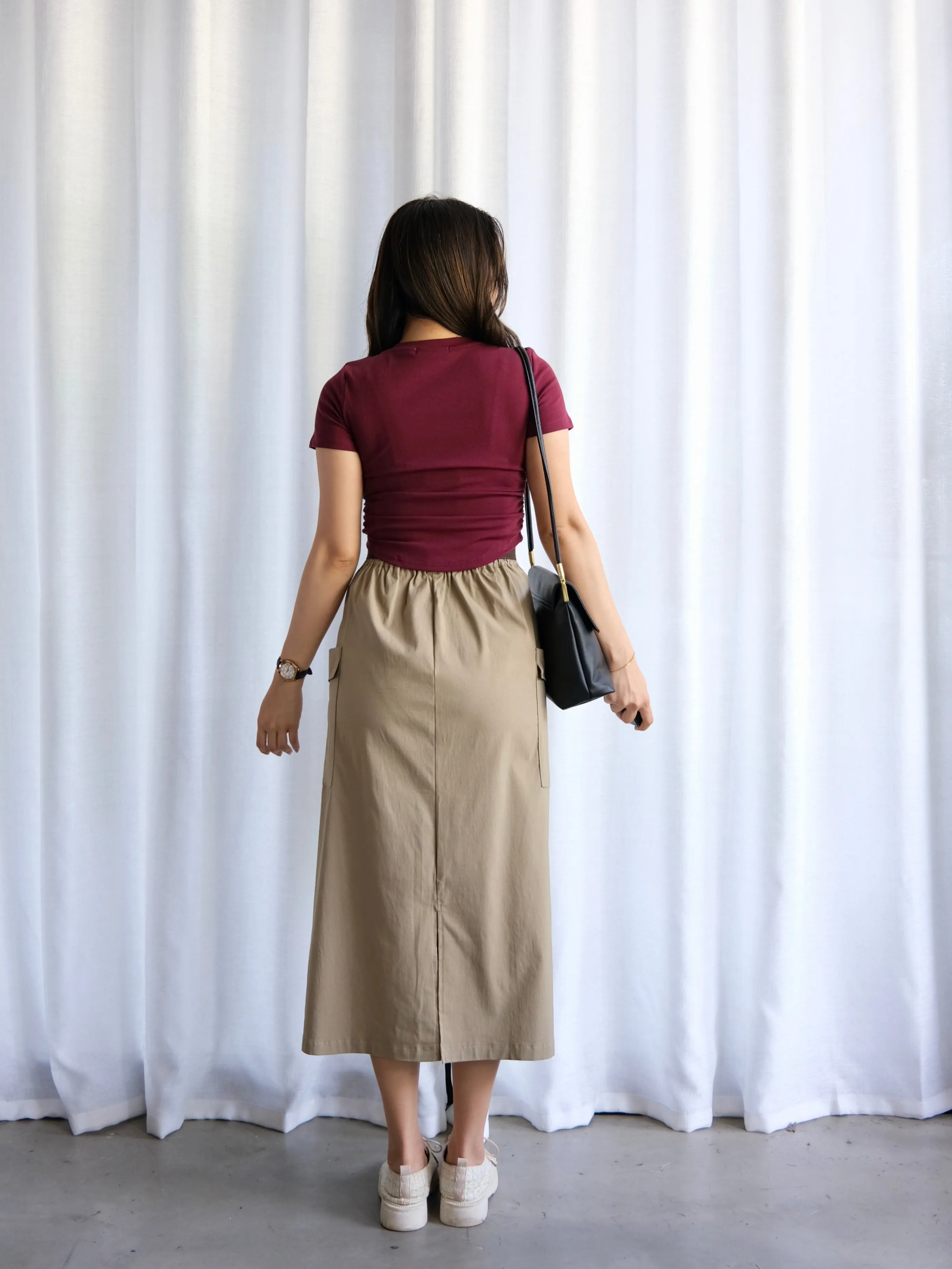 ACEWIN Belted Cargo Maxi Skirt (Free Size) 601301