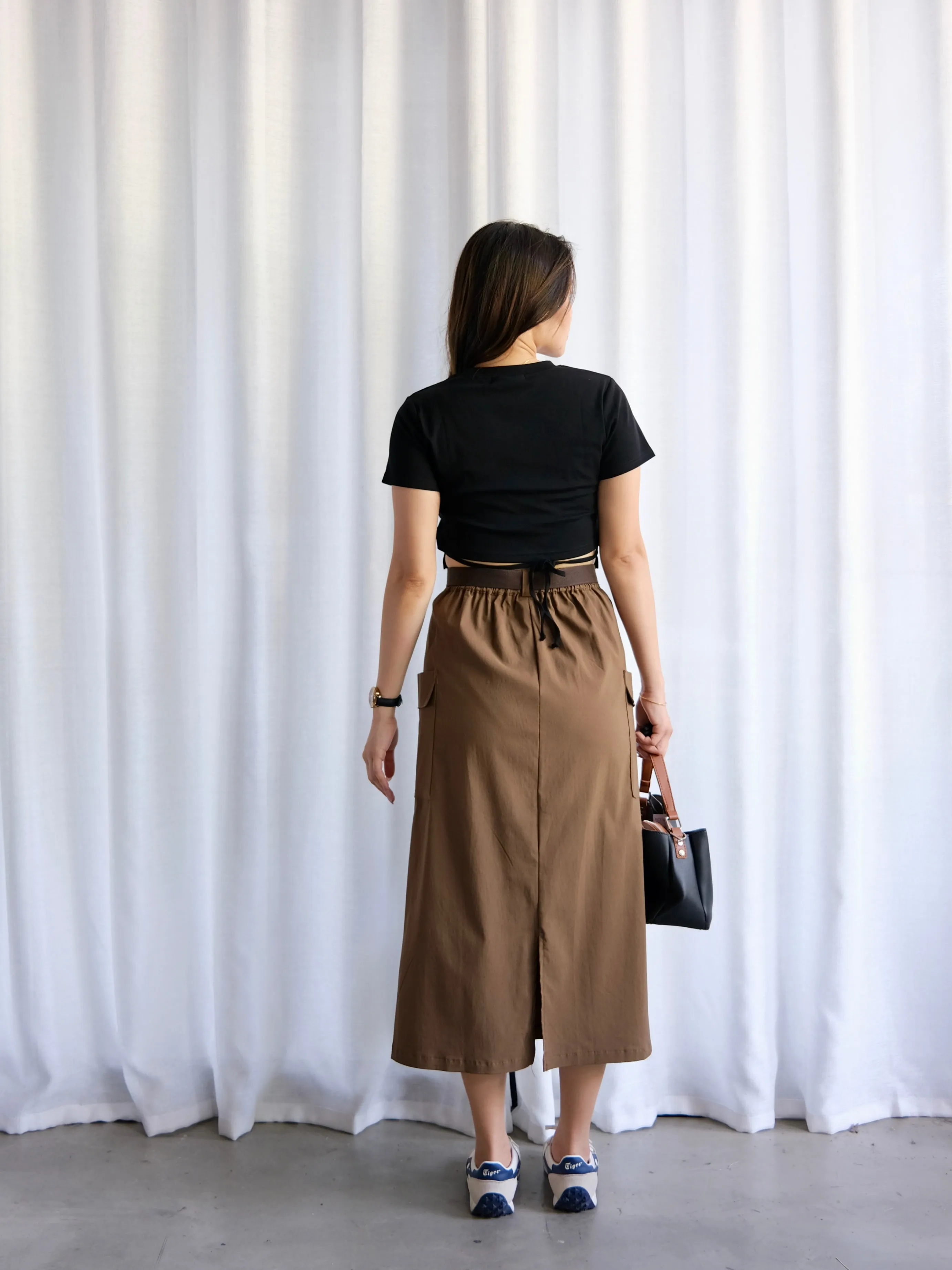 ACEWIN Belted Cargo Maxi Skirt (Free Size) 601301
