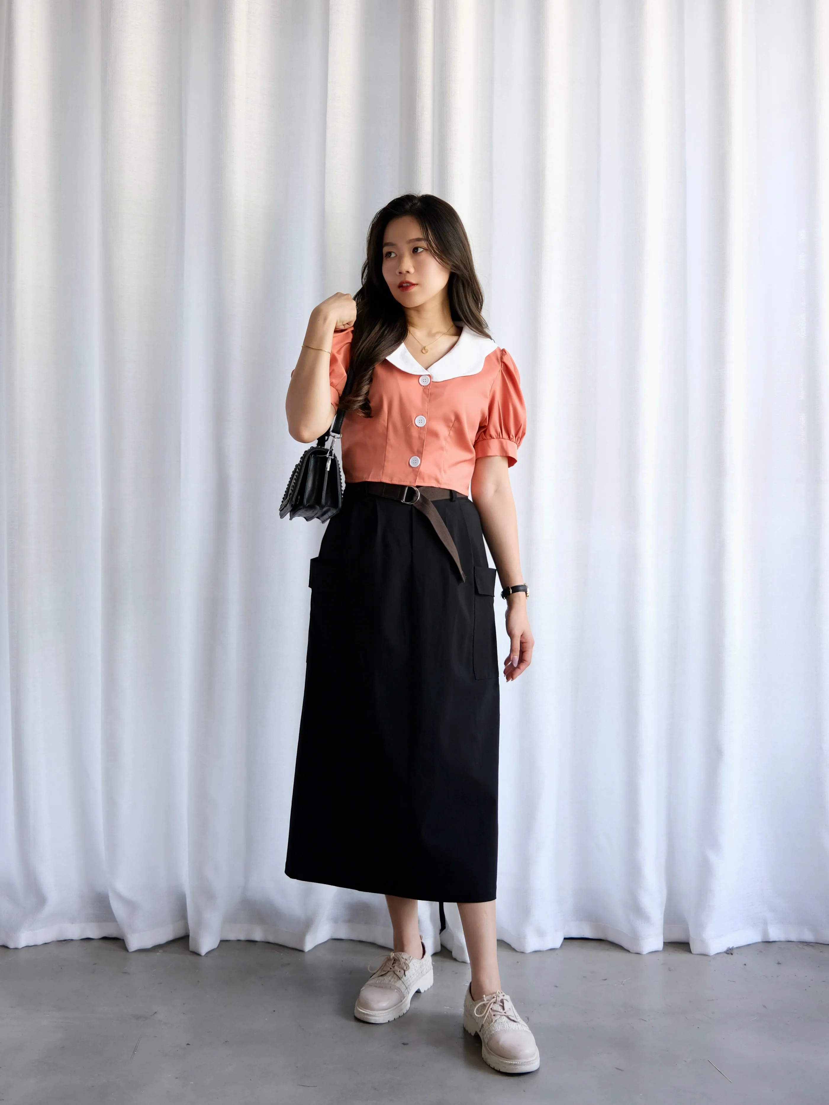 ACEWIN Belted Cargo Maxi Skirt (Free Size) 601301