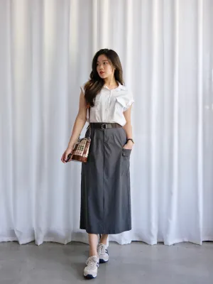 ACEWIN Belted Cargo Maxi Skirt (Free Size) 601301