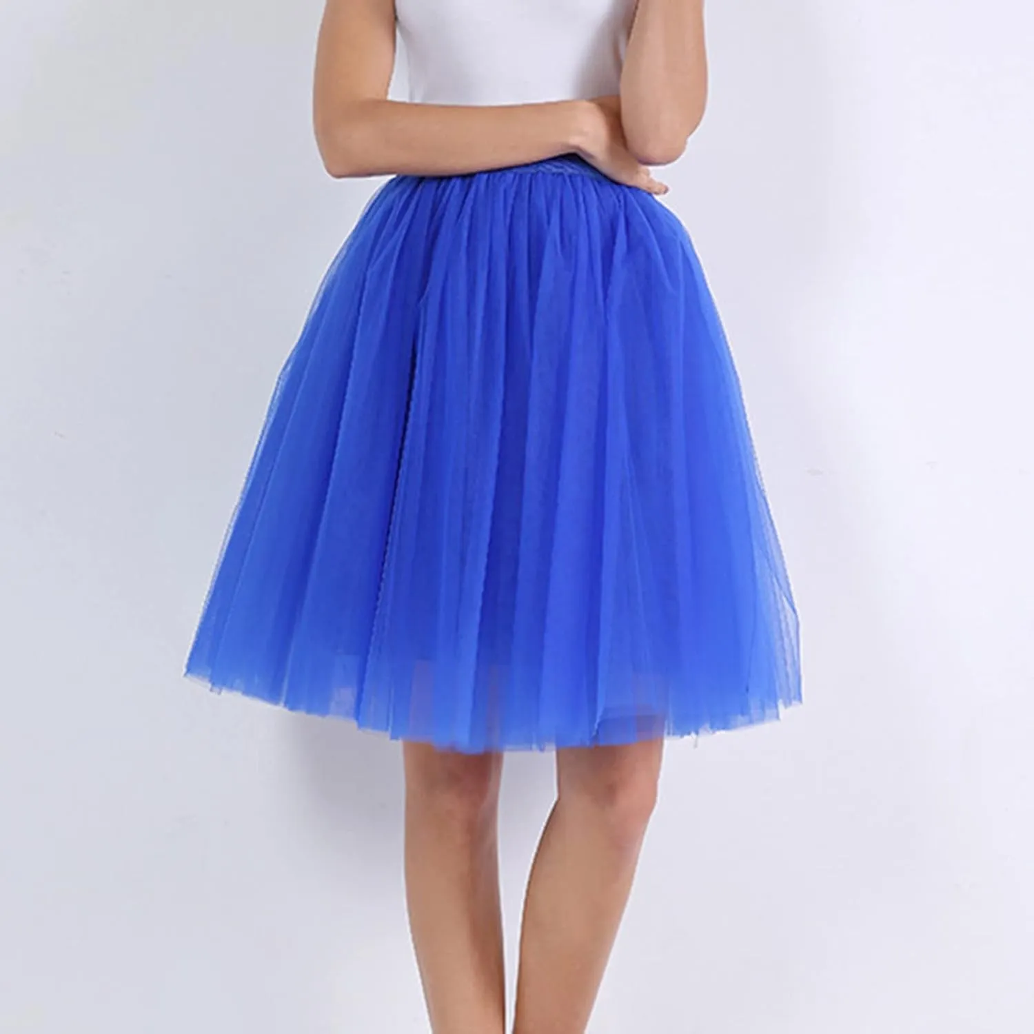 Adult A-line Tulle Skirt Bridesmaid Petticoat Tutu for Women Layered Short Prom Party Midi Skirt Mini Skirt