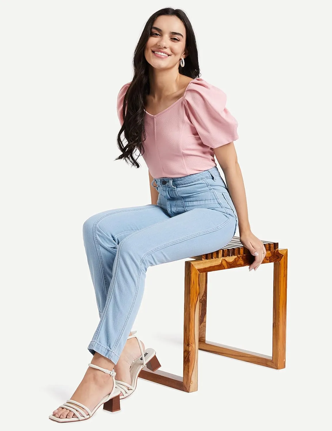 AKA CHIC Tapered Fit Women Jeans (AKCB 1438_Blue_34)