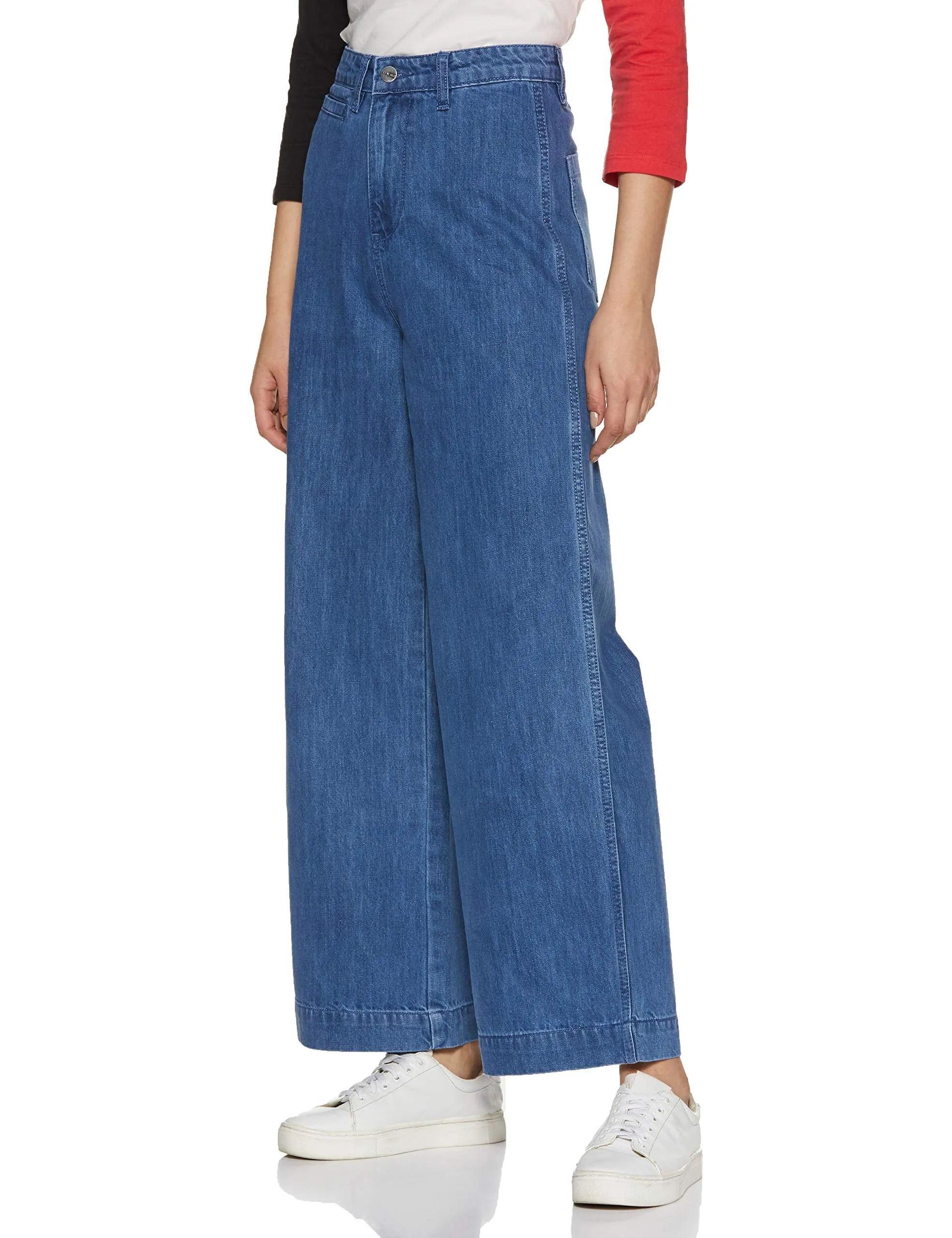 AKA CHIC Wide Leg Women Jeans (AKCB 1446_Blue_30)
