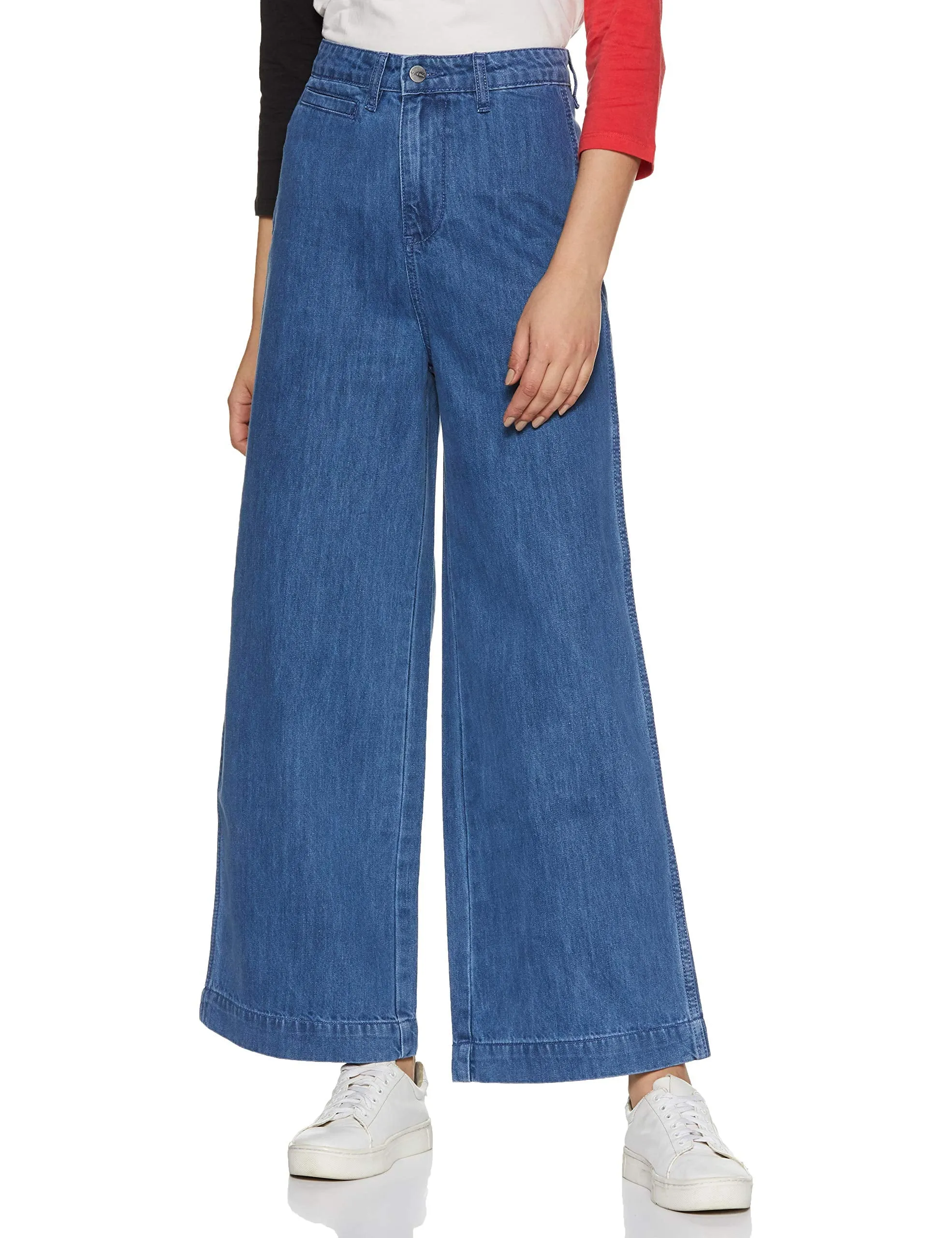 AKA CHIC Wide Leg Women Jeans (AKCB 1446_Blue_30)