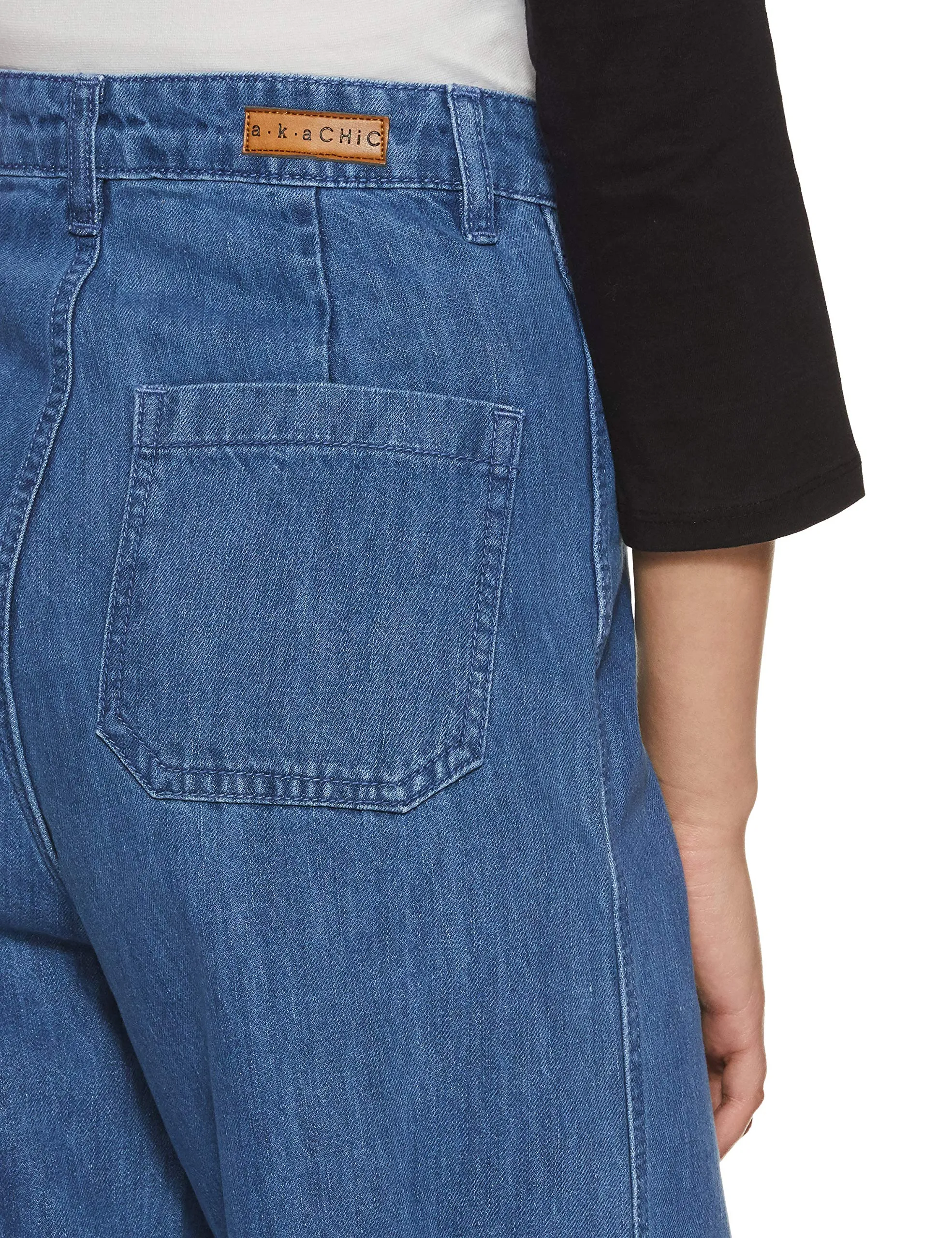 AKA CHIC Wide Leg Women Jeans (AKCB 1446_Blue_30)