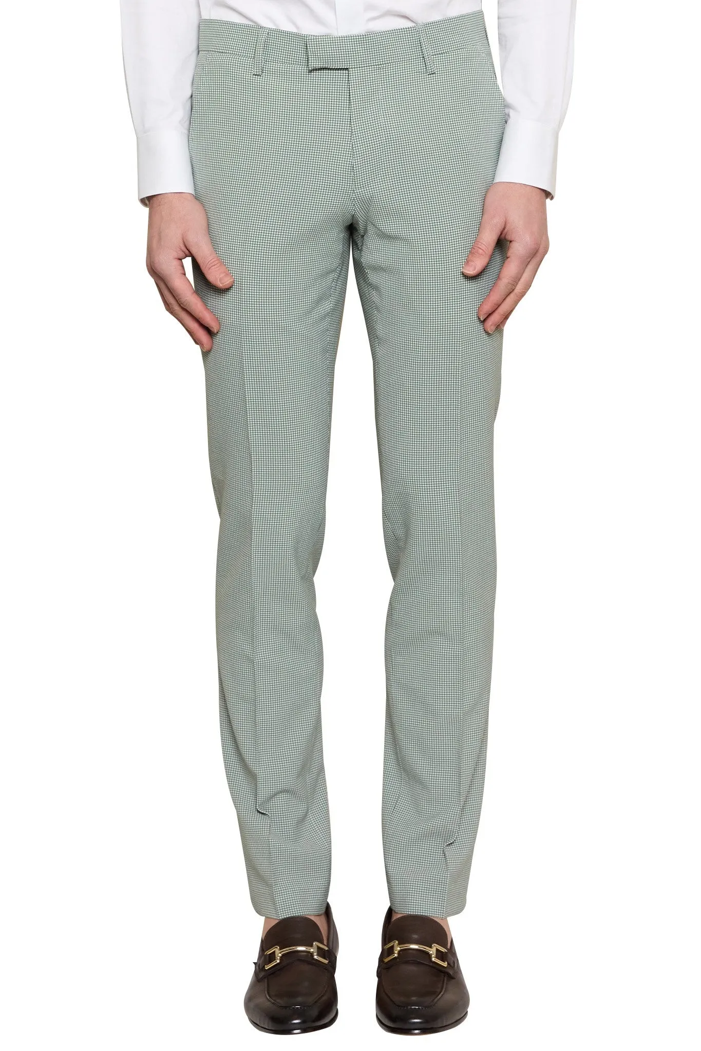 Alistar Micro Check Suit Pant in Sage/Ivory
