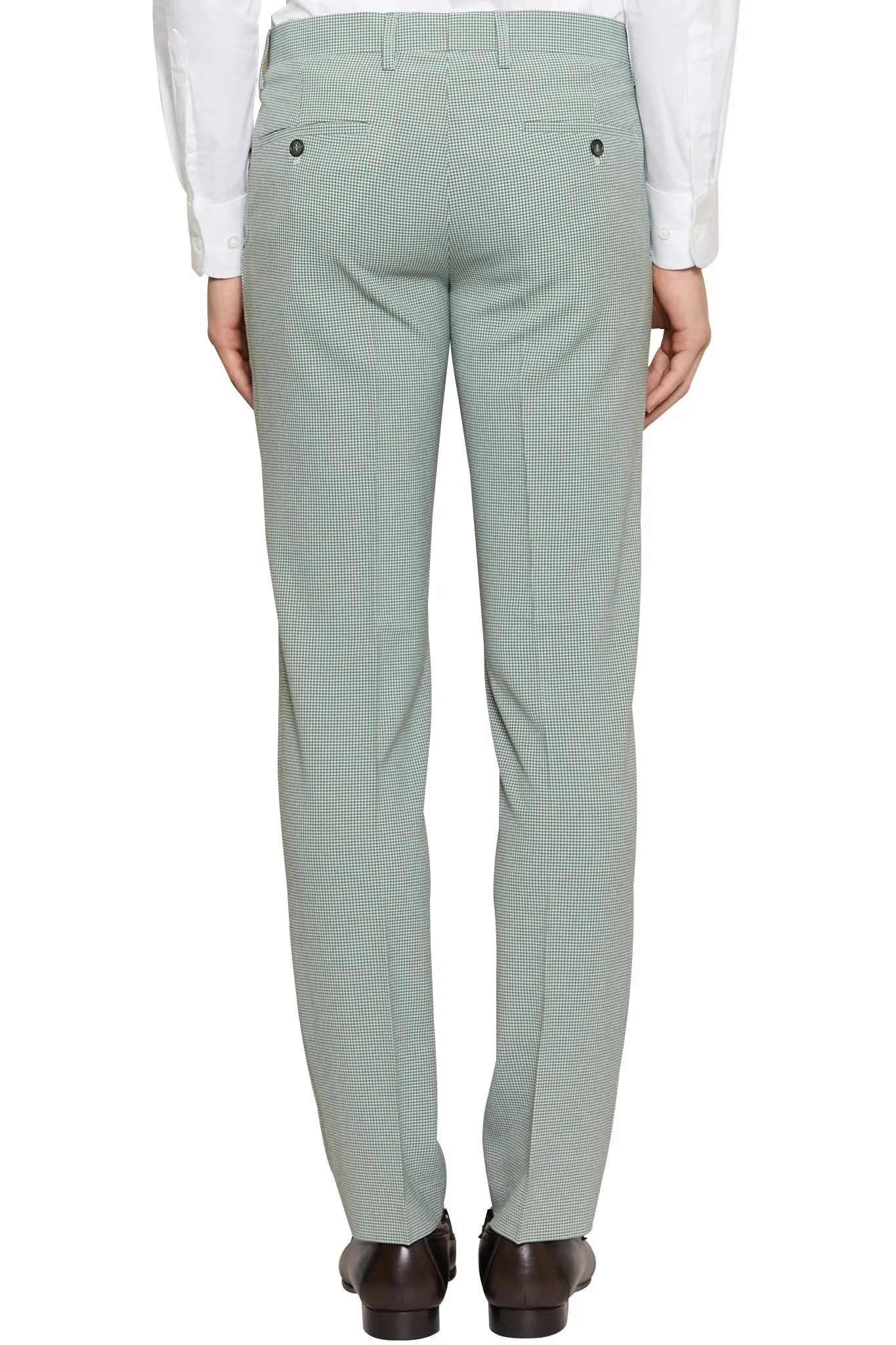 Alistar Micro Check Suit Pant in Sage/Ivory