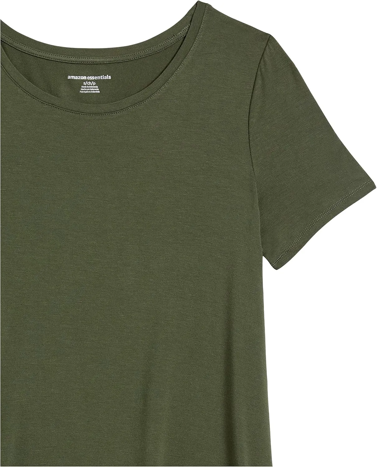 Amazon Essentials Women's Relaxed-Fit Short-Sleeve Scoopneck Swing T-Shirt (Available in Plus Size)