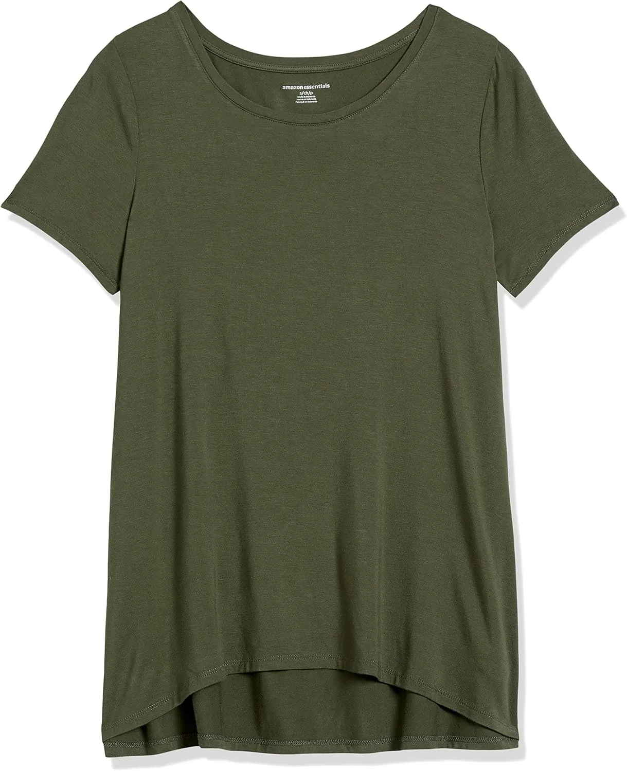 Amazon Essentials Women's Relaxed-Fit Short-Sleeve Scoopneck Swing T-Shirt (Available in Plus Size)