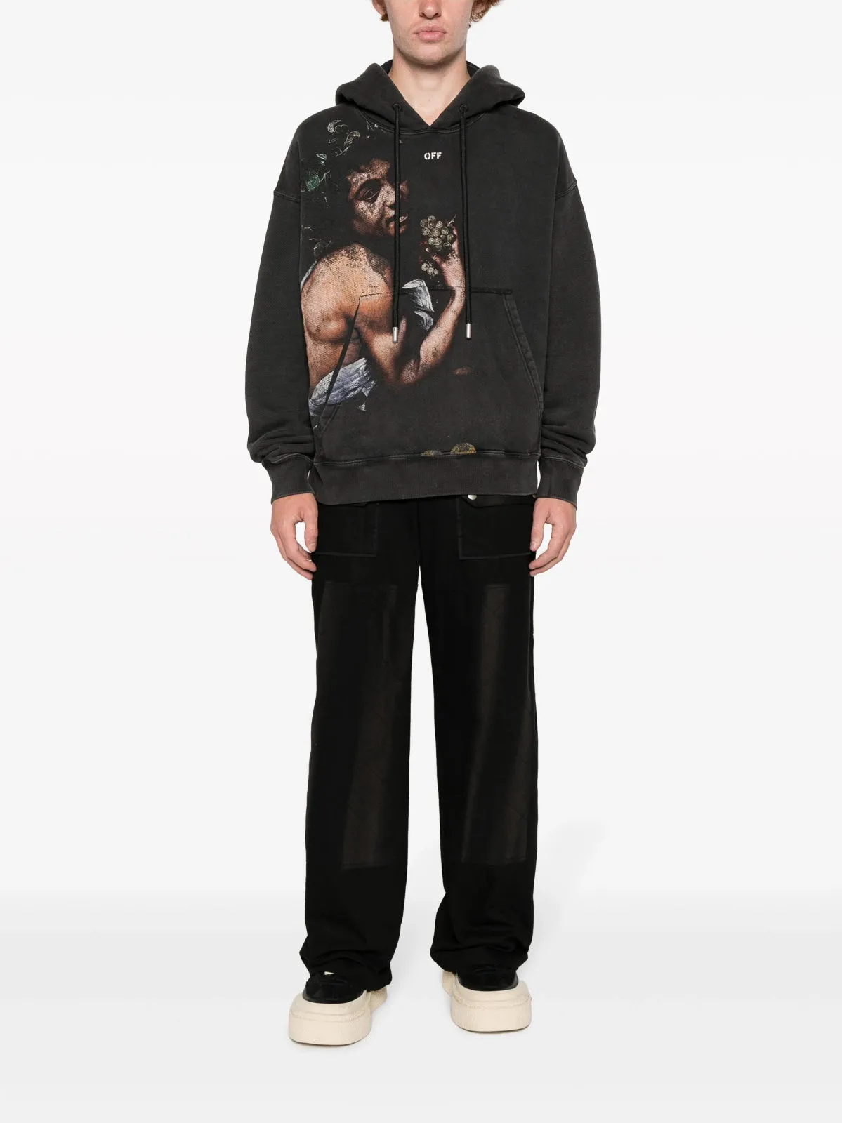 Bacchus-Print Cotton Hoodie