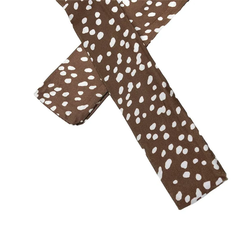 Bandage Wrap Split Summer High waist Party Casual Bandage Tie up Dot Print Asymmetric Skirt