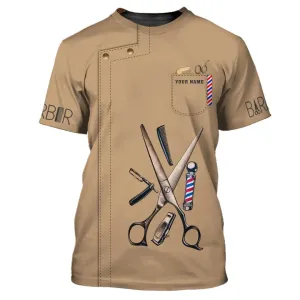 Barber Tools Personalized Name 3D Shirt