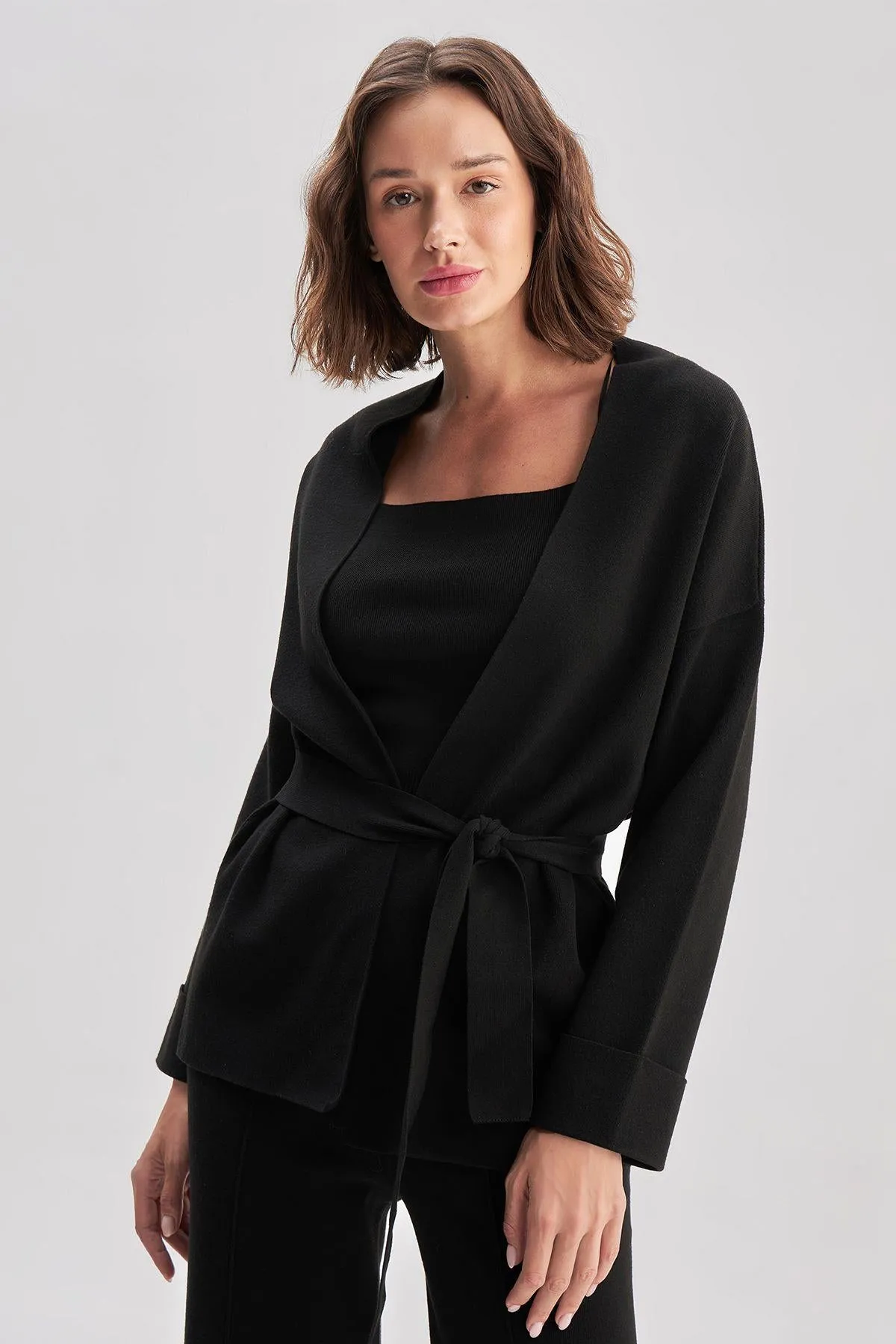 Belted Knitwear Cardigan