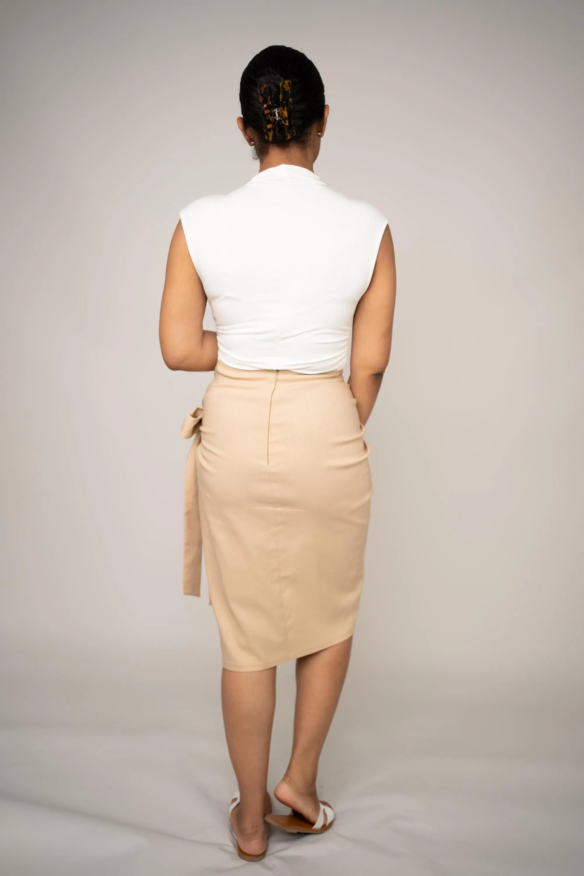 BLANKWardrobe The Label Wrap Skirt (Nude)