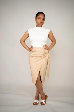 BLANKWardrobe The Label Wrap Skirt (Nude)