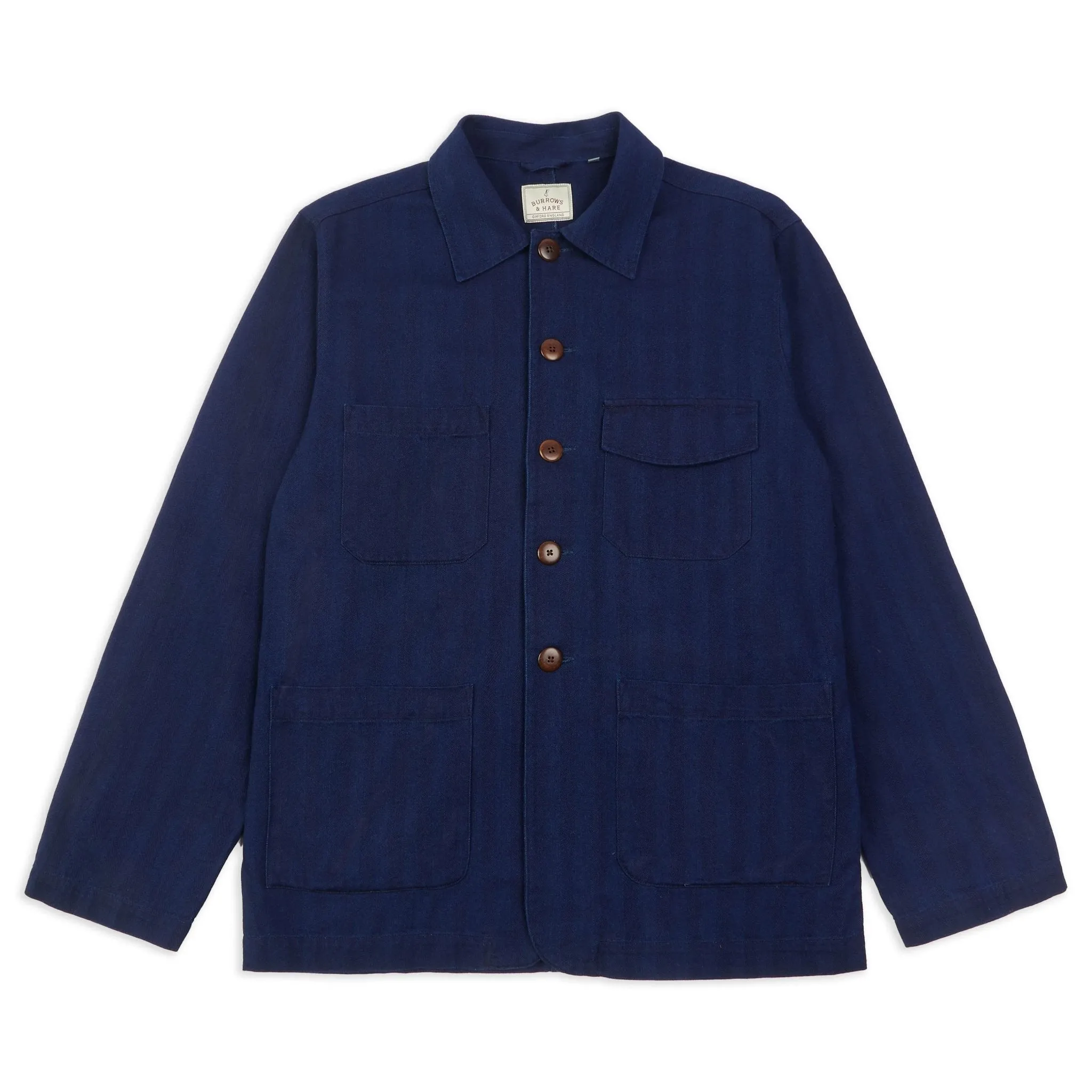 Burrows & Hare Jericho Herringbone Jacket Indigo