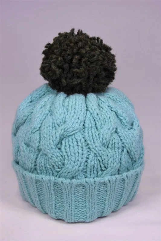 Cable Bobble Hat – Mint – McConnell