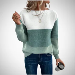 Camille Three-Color Patchwork Sweater