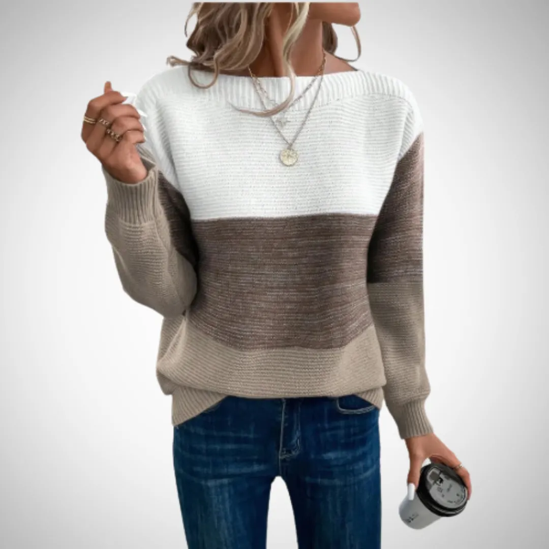 Camille Three-Color Patchwork Sweater