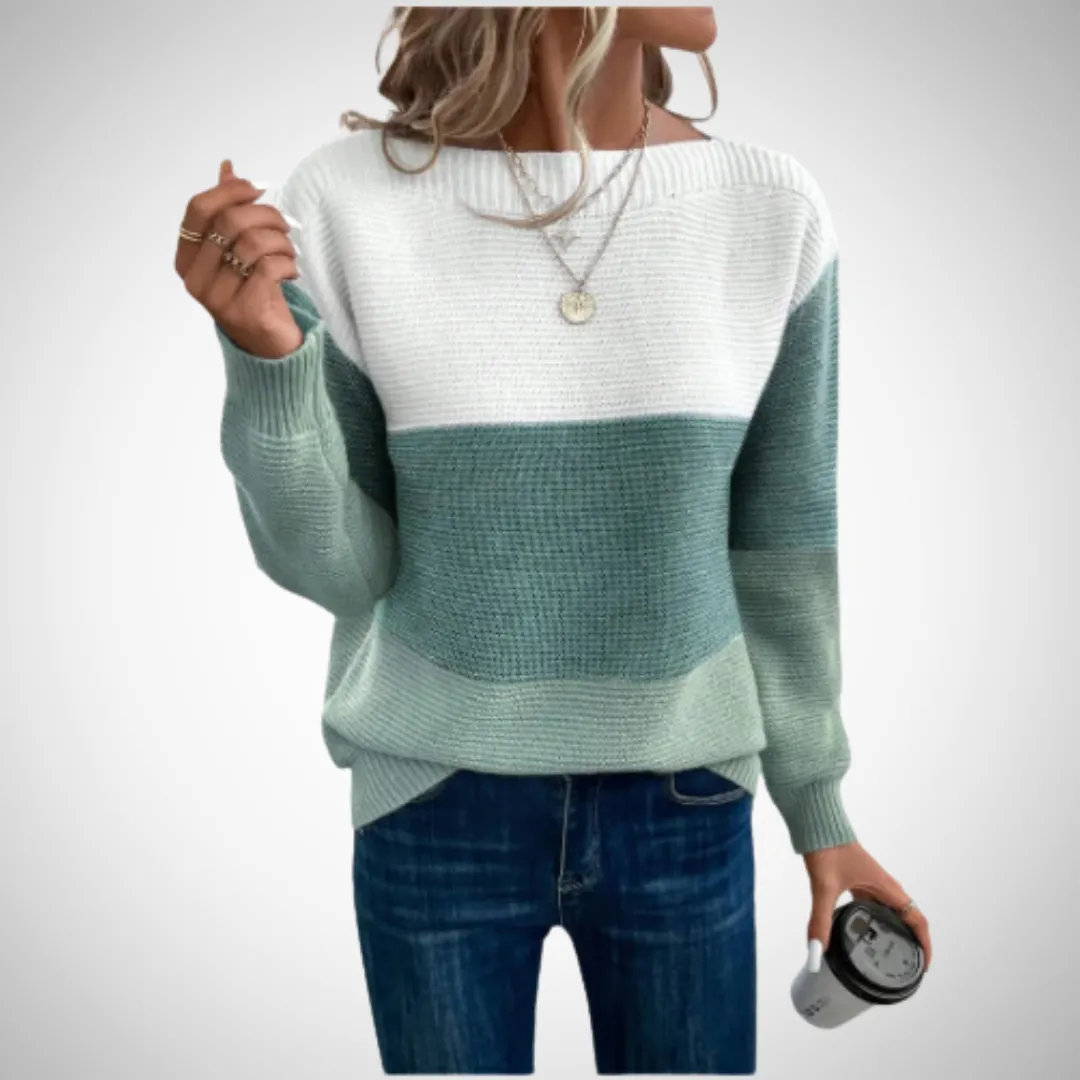 Camille Three-Color Patchwork Sweater