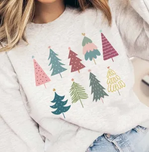 Christmas Tree Collage Wholesale Crewneck Sweatshirt
