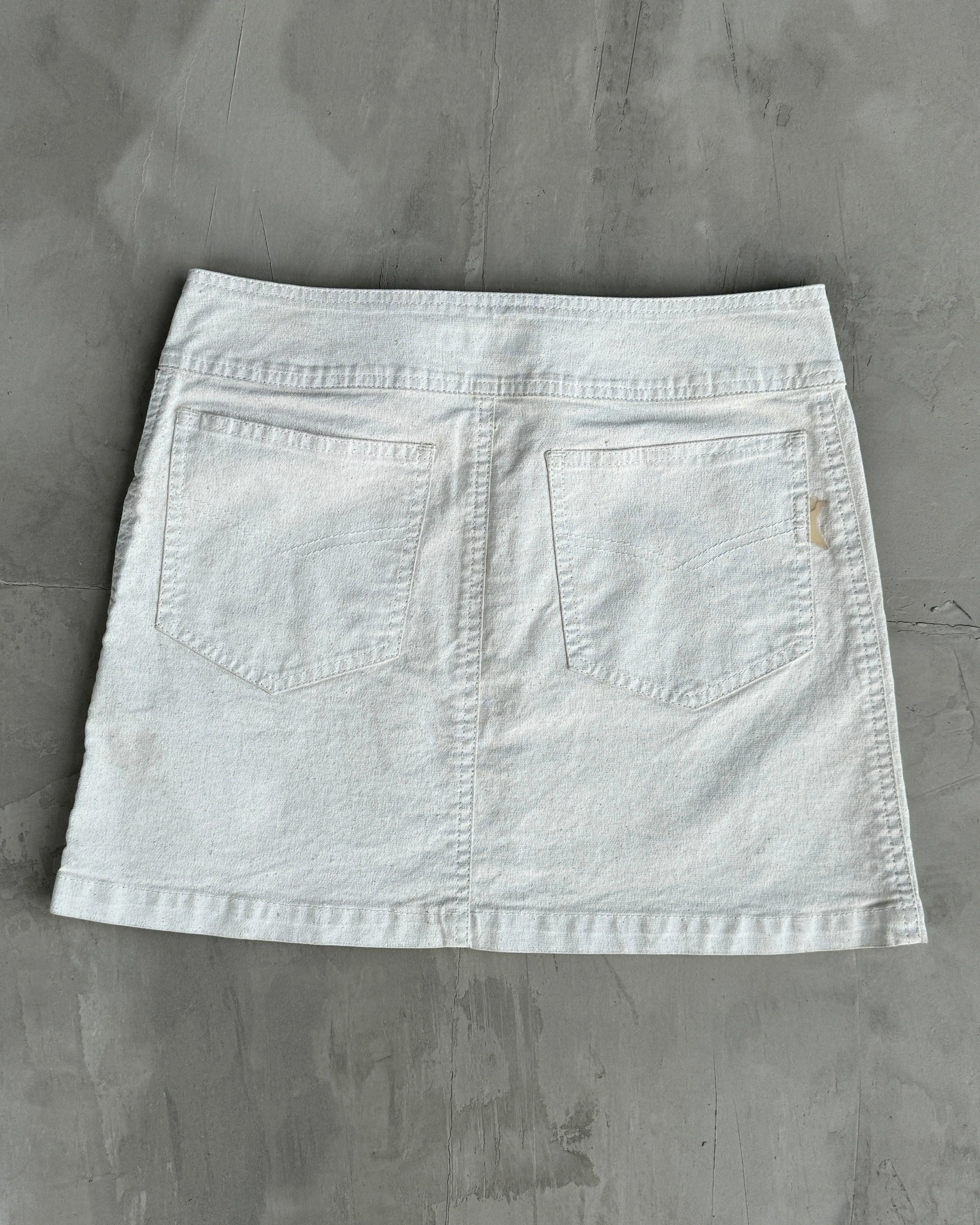 COP COPINE WAXED DENIM BELT MINI SKIRT - S