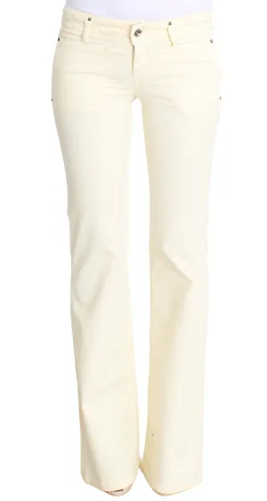 Costume National Chic Off-White Flared Designer Jeans