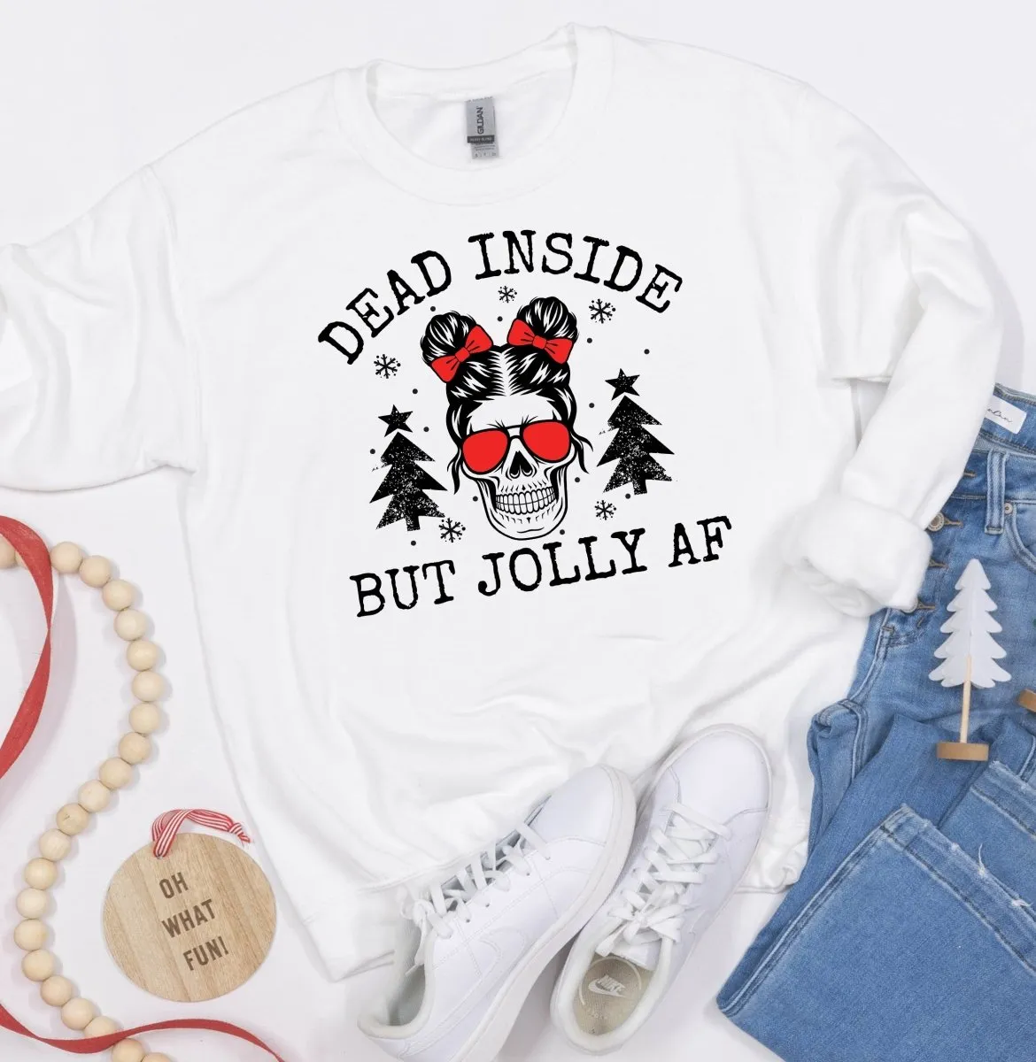 Dead Inside But Jolly AF Wholesale Crewneck Sweatshirt