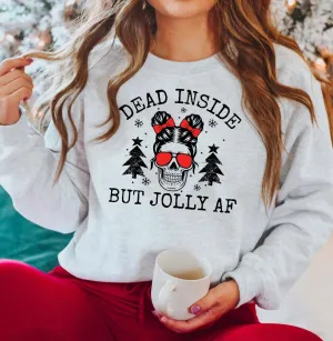 Dead Inside But Jolly AF Wholesale Crewneck Sweatshirt