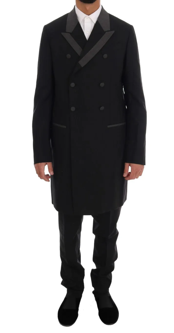 Dolce & Gabbana Elegant Black Double Breasted Wool Suit