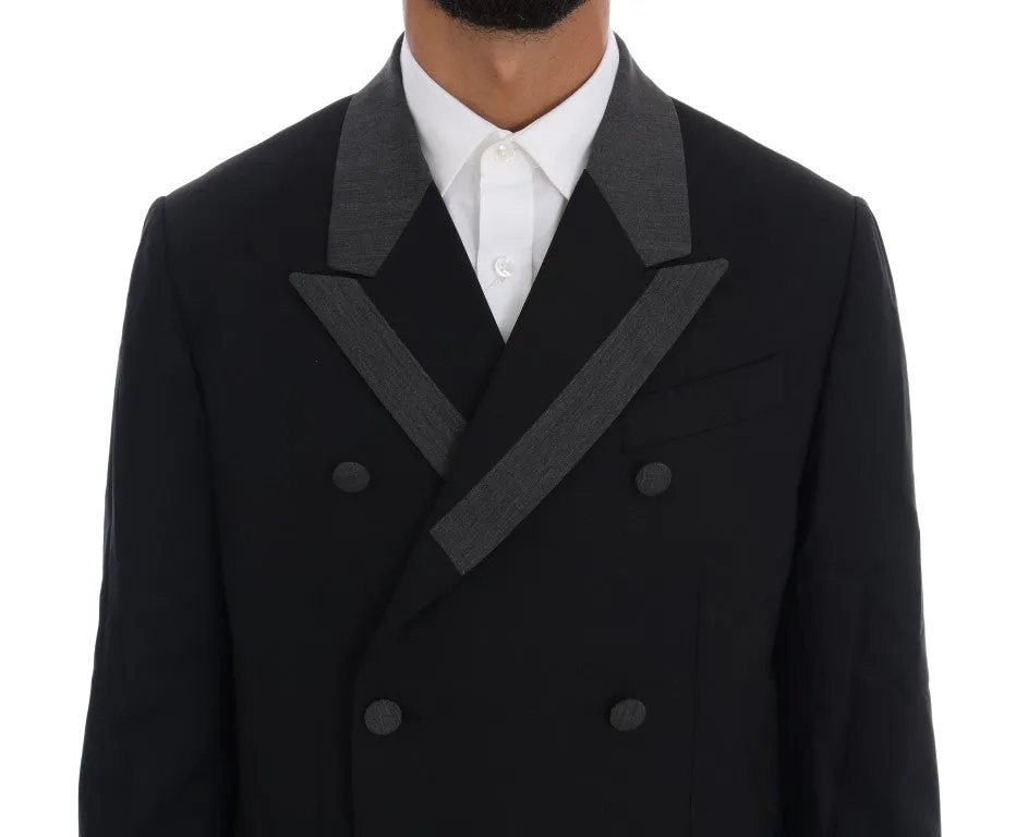 Dolce & Gabbana Elegant Black Double Breasted Wool Suit