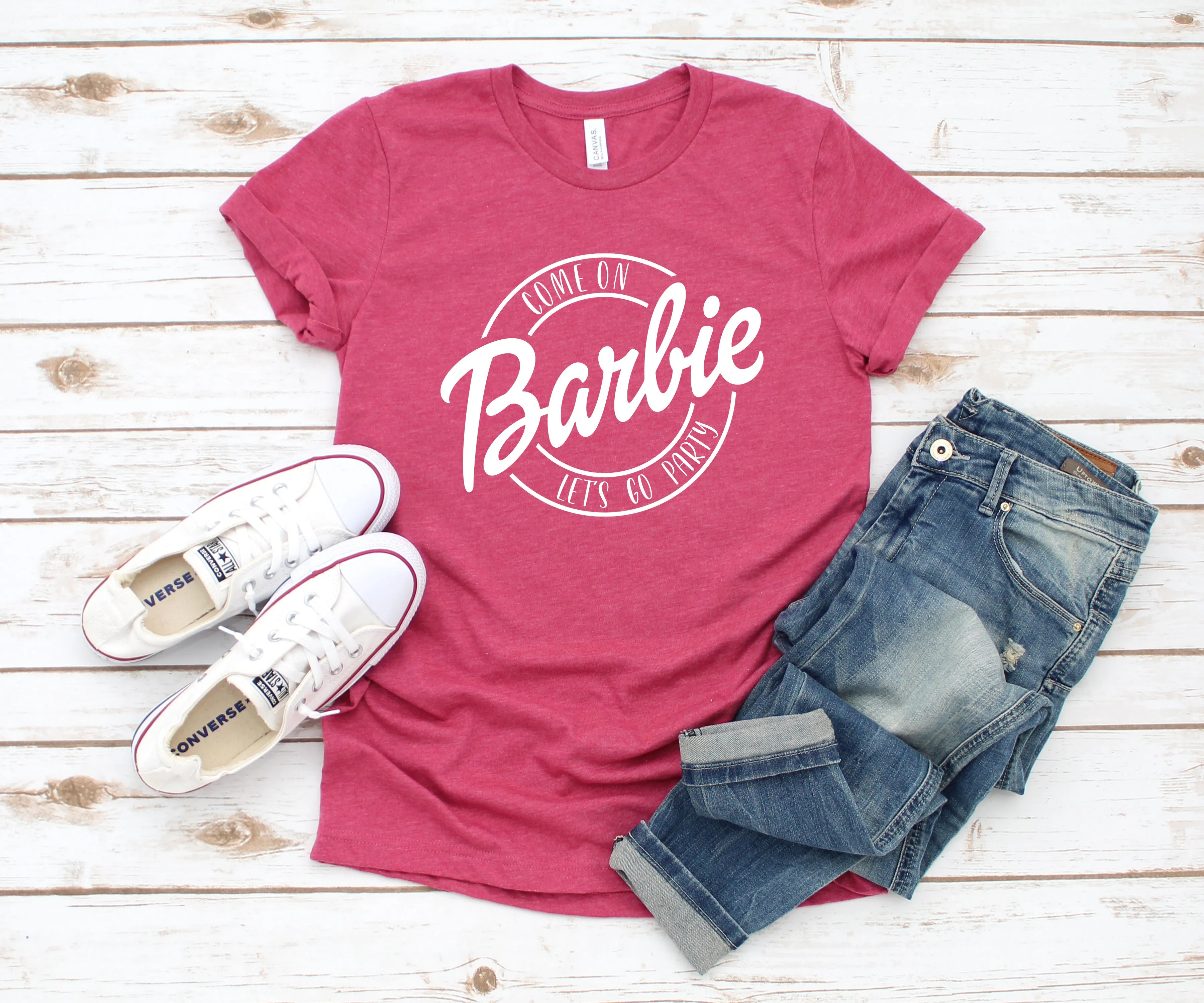 Doll Shirt - Come on Let's Go Party - Girl's Birthday Shirt - Birthday Crew - Pink