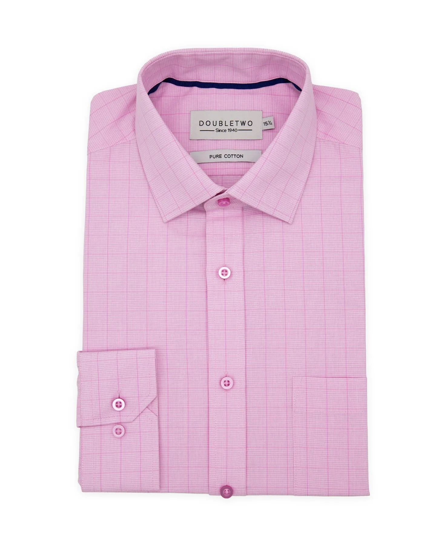 Double Two Prince Of Wales Check Long Sleeve Shirt For Men's (GS4235) in Collar Size 15 to 23, 2 Colours