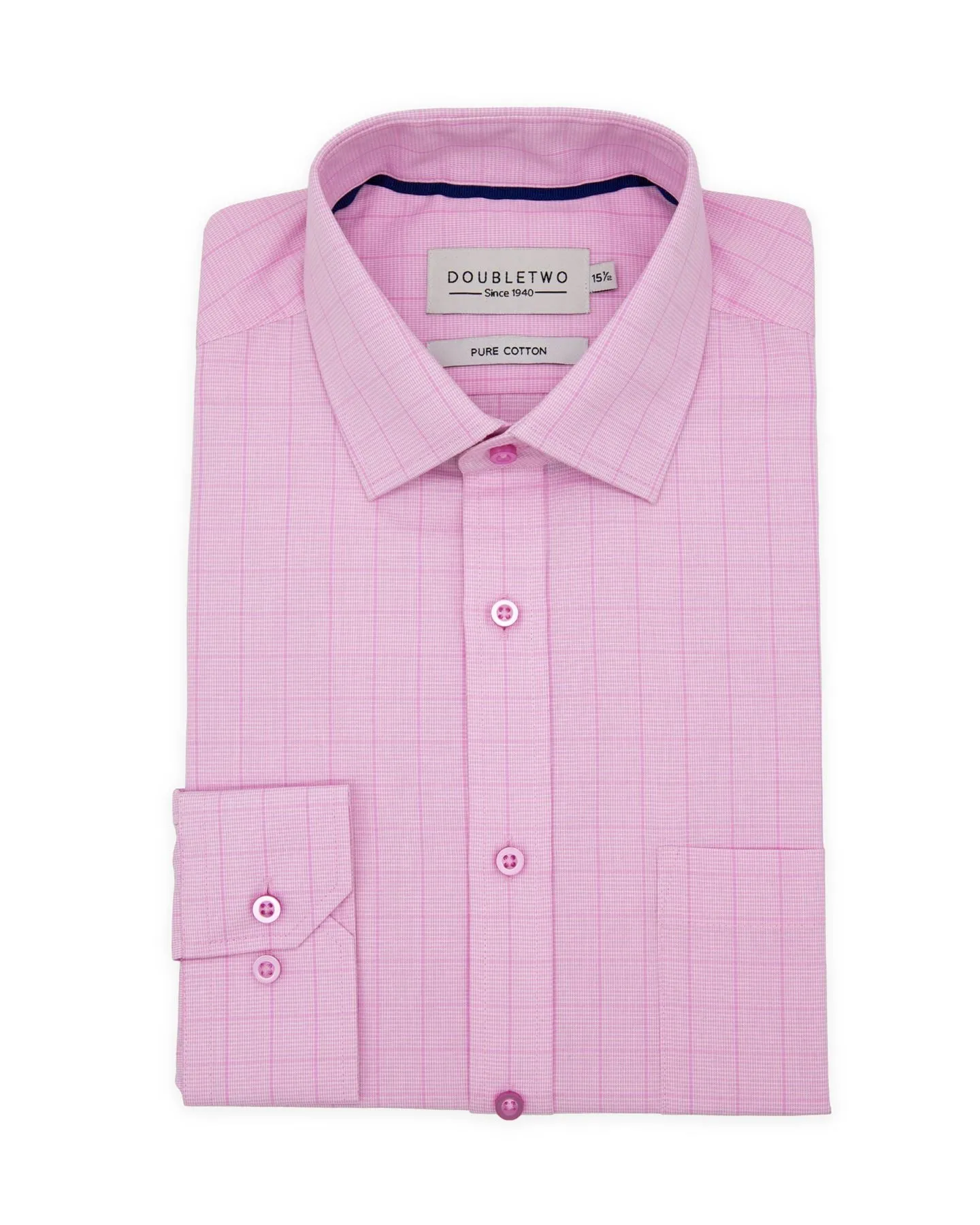 Double Two Prince Of Wales Check Long Sleeve Shirt For Men's (GS4235) in Collar Size 15 to 23, 2 Colours