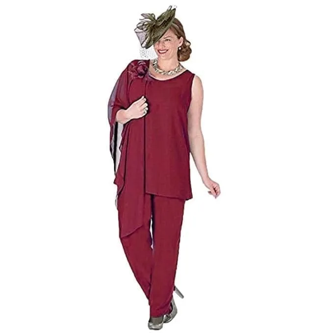 Elegant 3 Pieces Proud Mother The Bride Pant Suit
