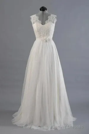 Elegant And Noble A-Shaped V-Neck Belt With Stickers For Beach And Floor Length Wedding Dresses