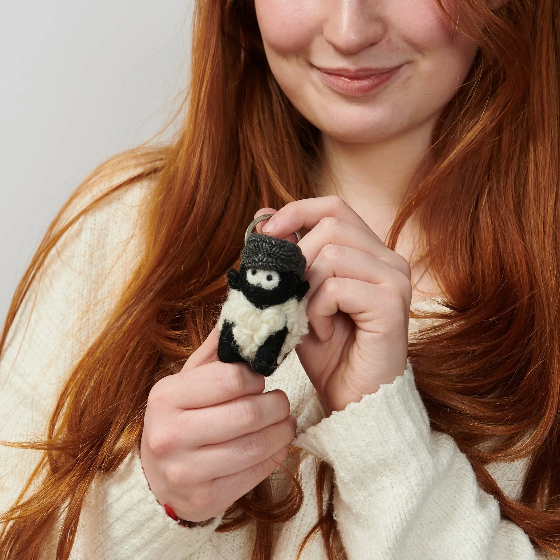 Erin Knitwear Flatcap Sheep Keyring