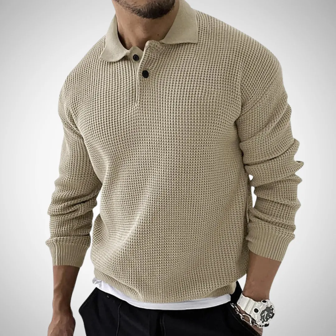 Ethan Luxury Long-Sleeve Polo for Men