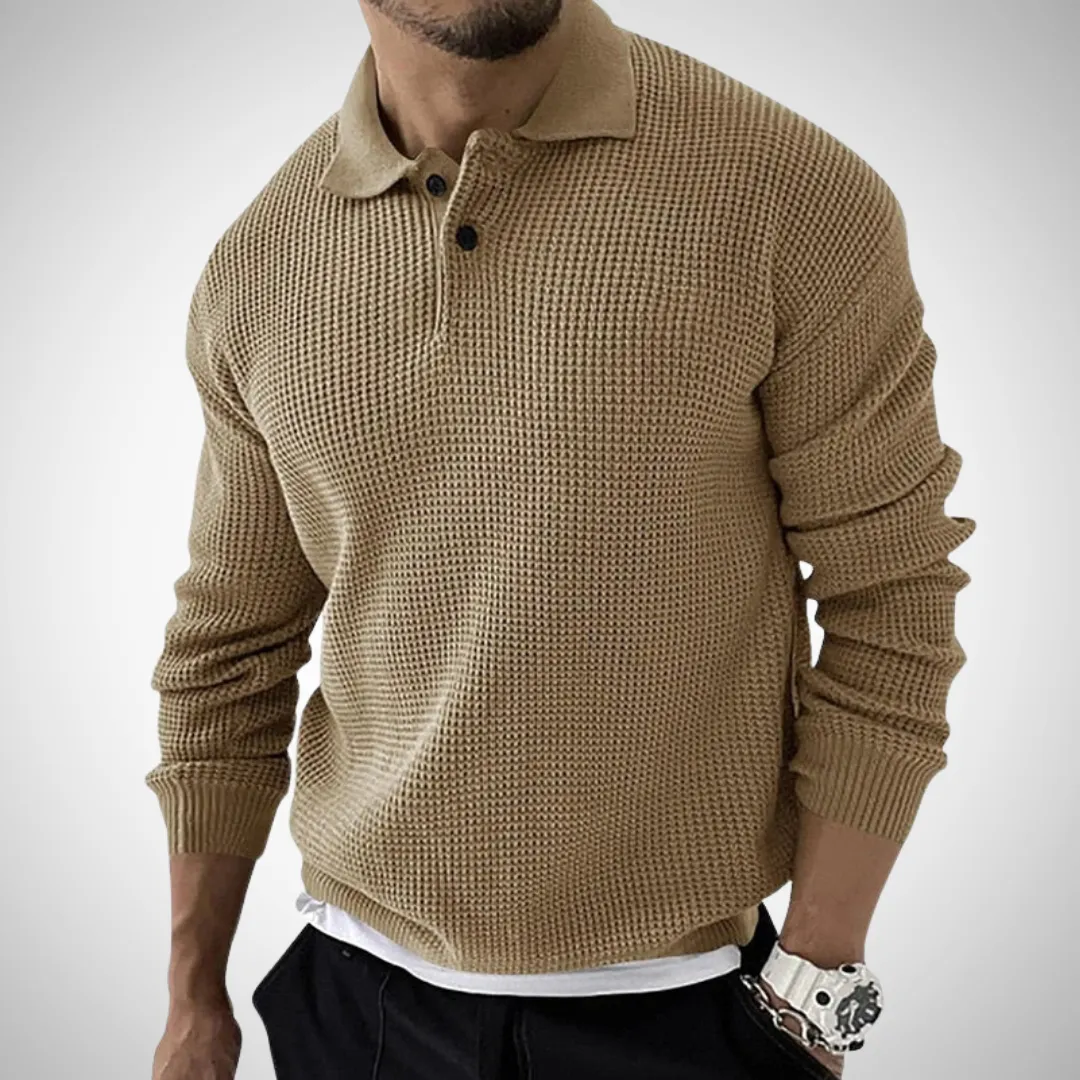 Ethan Luxury Long-Sleeve Polo for Men