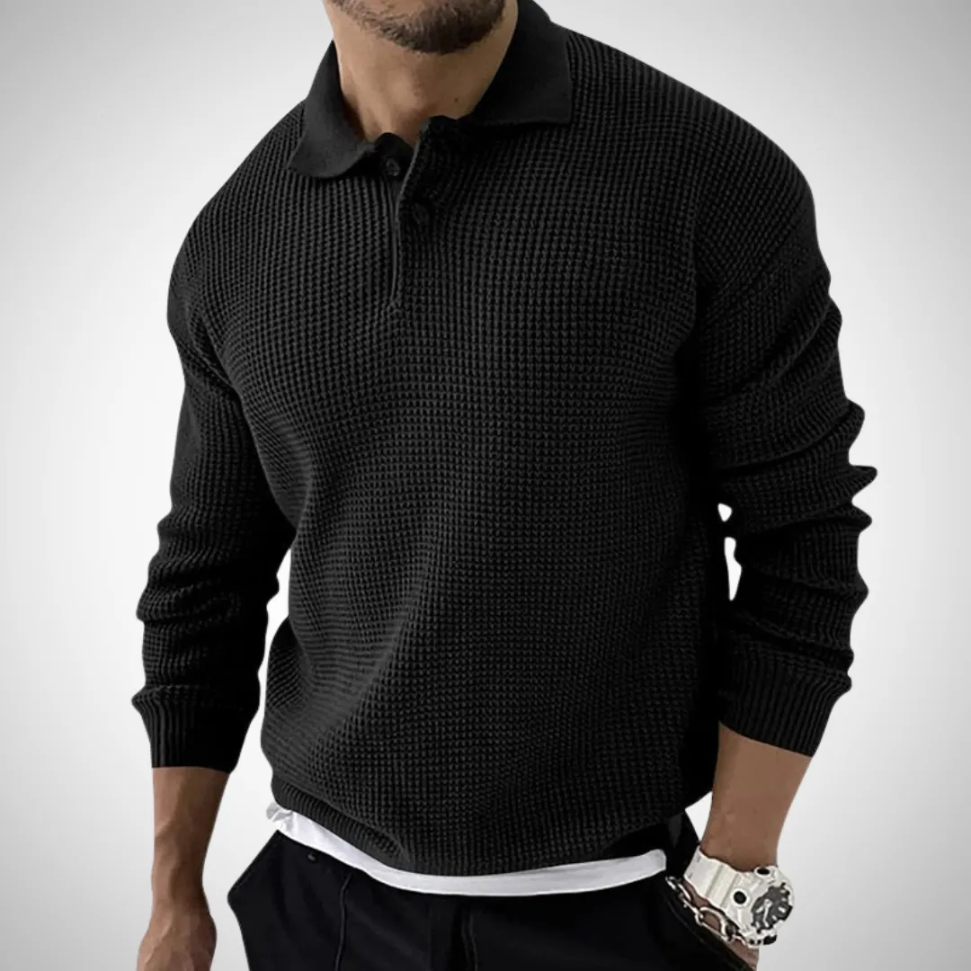 Ethan Luxury Long-Sleeve Polo for Men