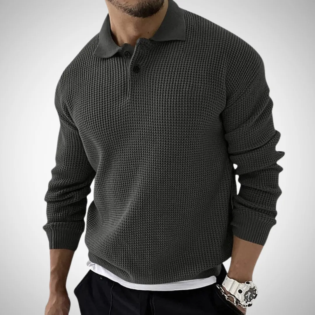 Ethan Luxury Long-Sleeve Polo for Men