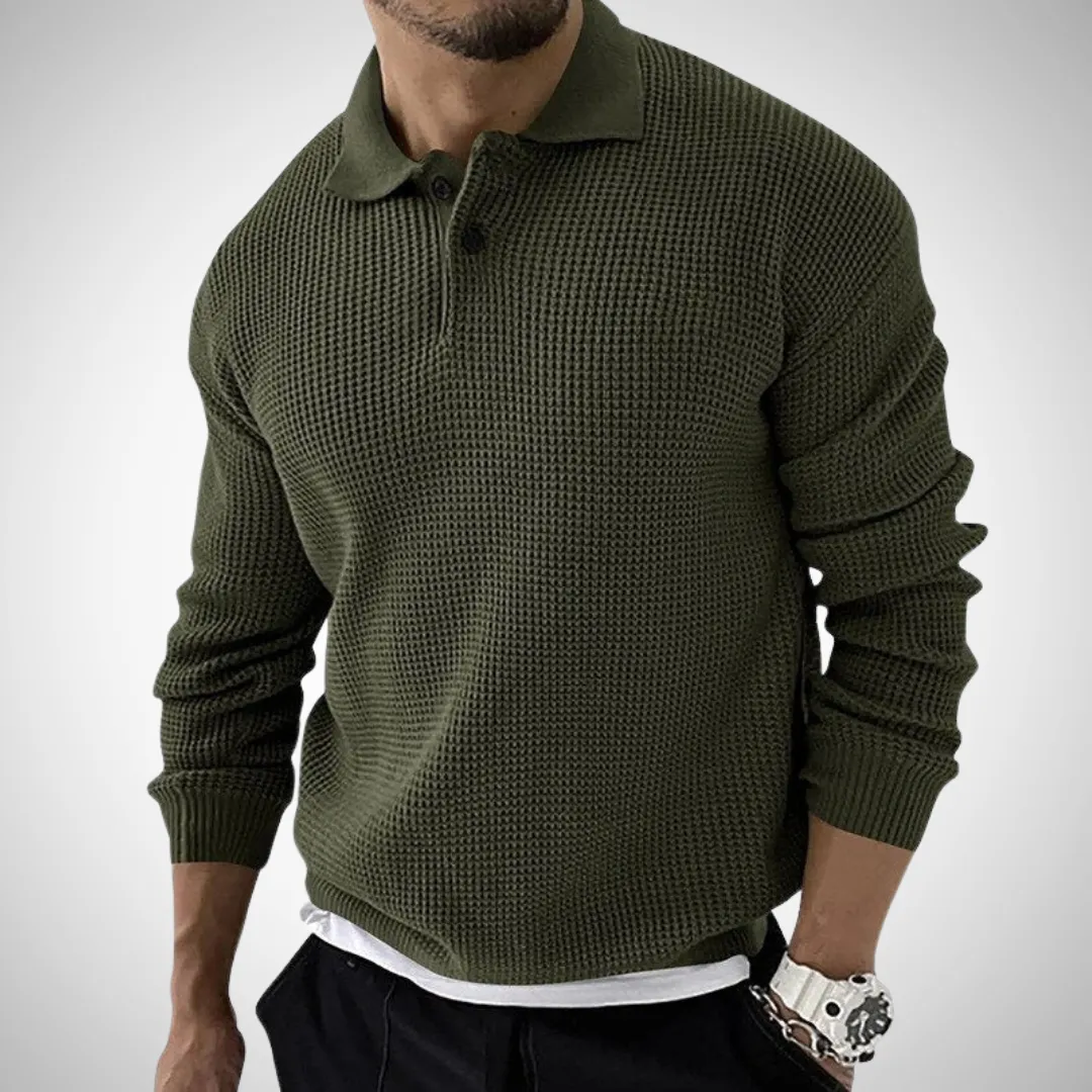 Ethan Luxury Long-Sleeve Polo for Men