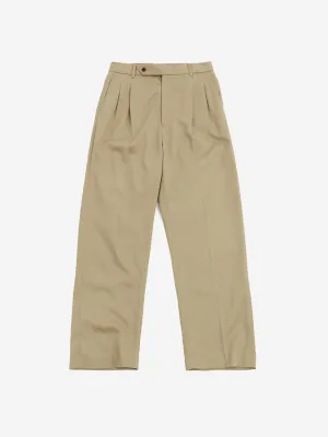 Farah Japan Two Tuck Side Adjustable Pants - Beige