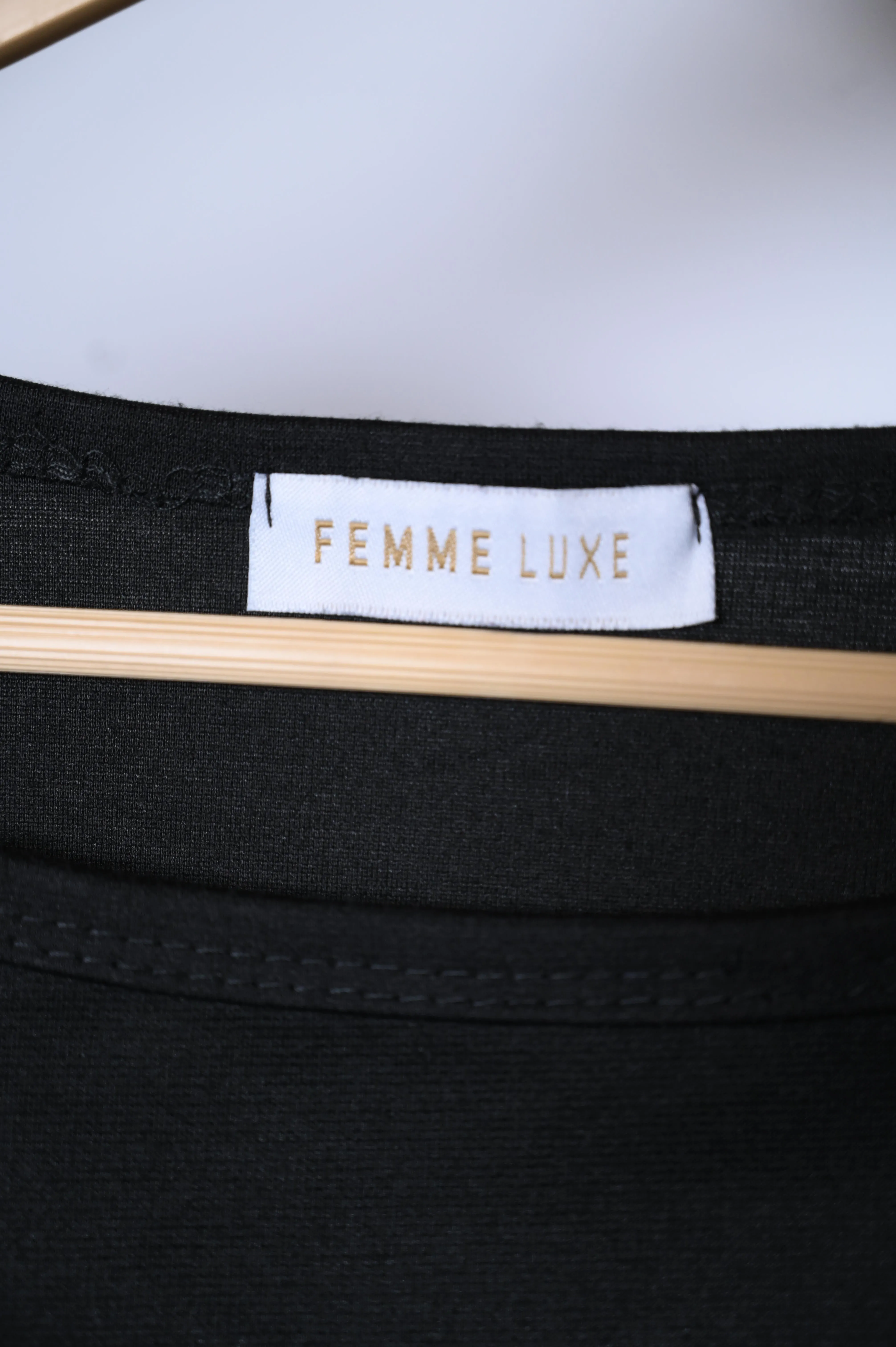 Femme Luxe Black Crop Top Sweatshirt - Small