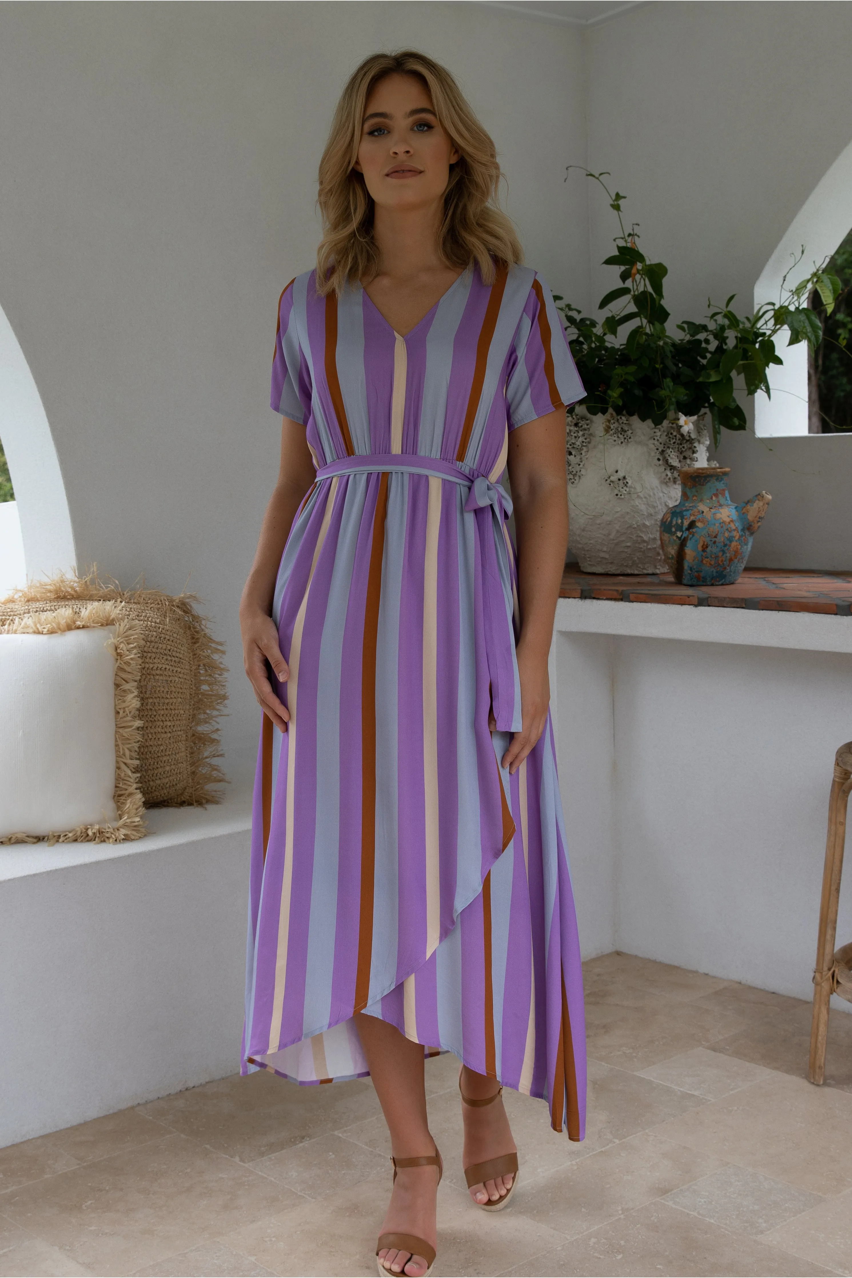 FINAL SALE Joyous Dress in Luna Stripe