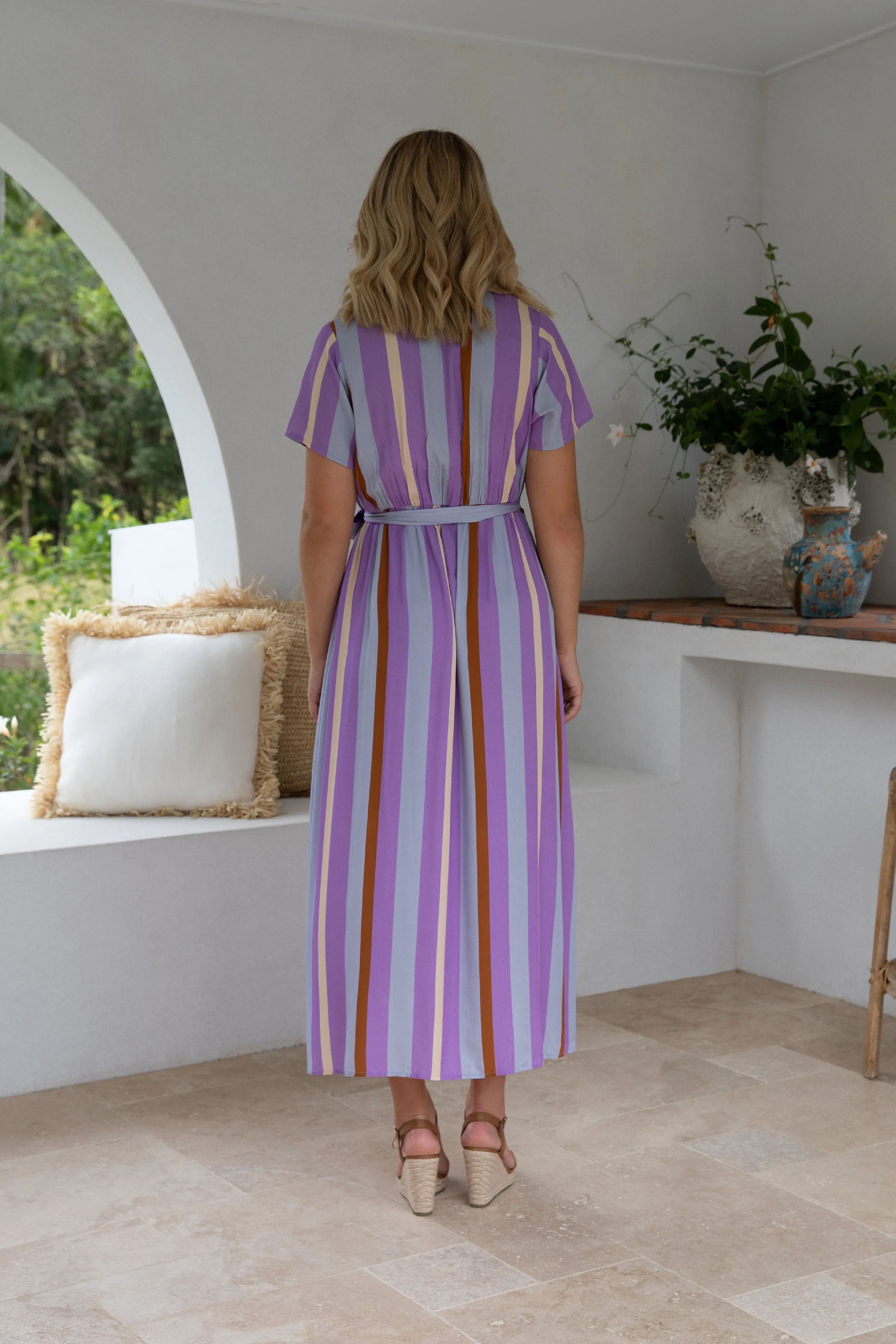 FINAL SALE Joyous Dress in Luna Stripe