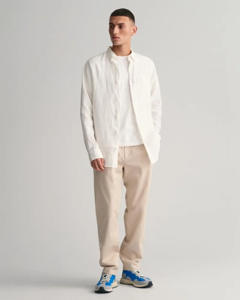 Gant Apparel Mens REGULAR LINEN SHIRT 110/WHITE